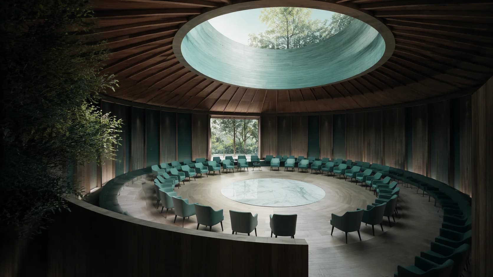 A GNLegal editorial illustration of a carefully organised estate ledger and a circular meeting table, representing collective creditor oversight.